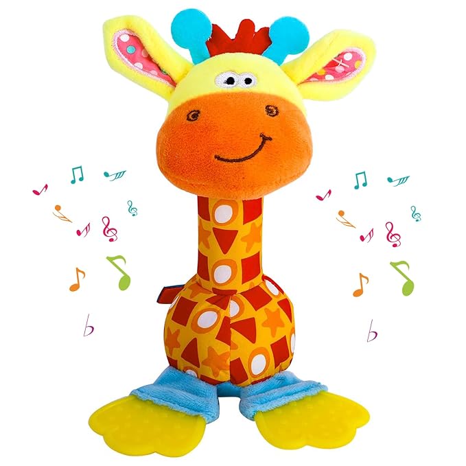 A-Plush Giraffe Baby Musical Rattle Toy BE50
