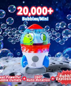 Alternative view of Rocket-Shaped Bubble Machine for Kids BE15