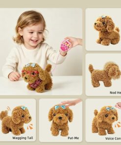 Alternative view of Brown Walking and Barking Dog Toys BE62