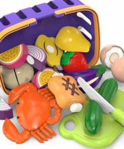 Alternative view of Cutting Play Food Toy with Grocery Basket BE85