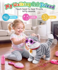 Alternative view of Gray Kitty Walking Cat Toy BE72