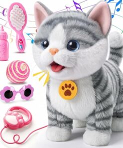 Gray Kitty Walking Cat Toy BE72