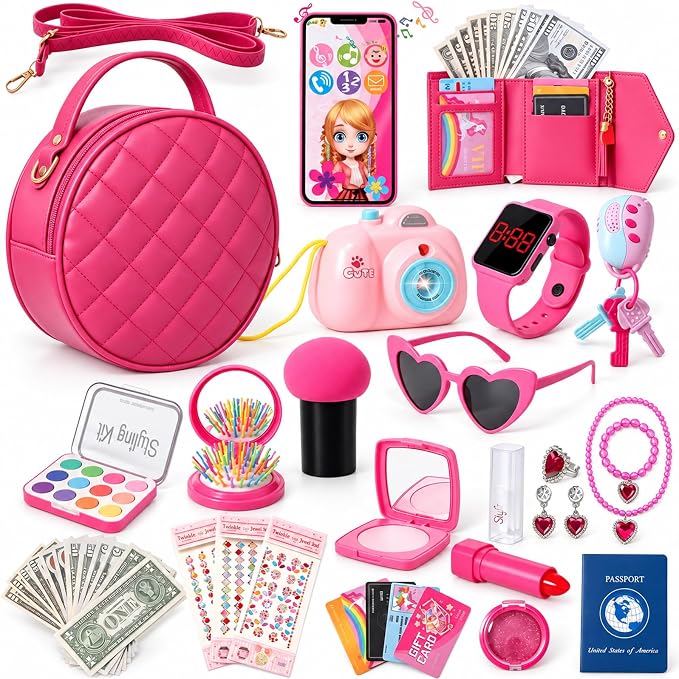 Hot Pink Purse for Little Girls 39Pcs BE97