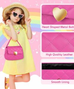 Alternative view of Pink Heart Purse for Little Girls 38Pcs Accessories BE95