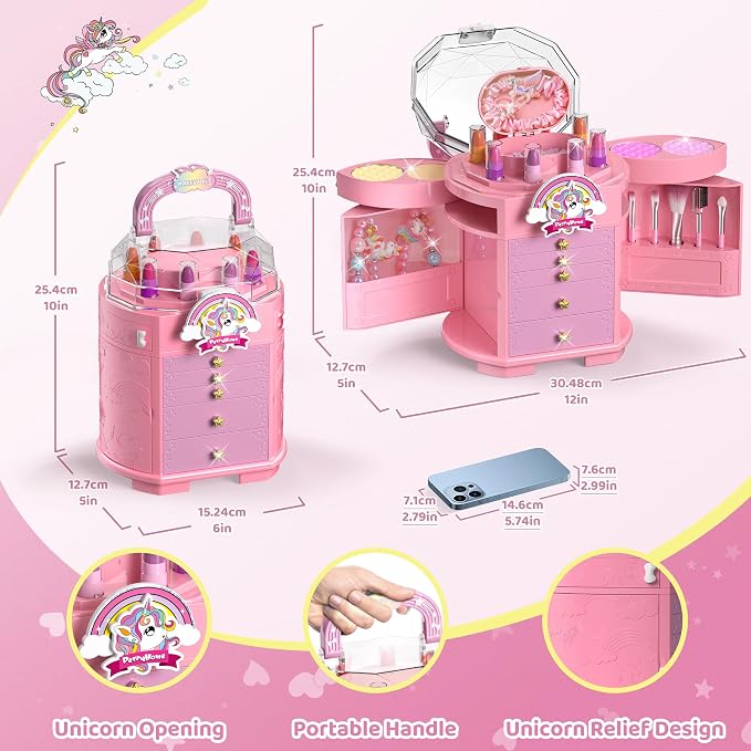 Pink Kids Makeup Set 63 Pcs BE118 - Image 2