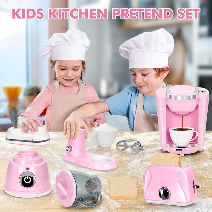 Pink Kids Play Kitchen Accessories BE90 - Image 2