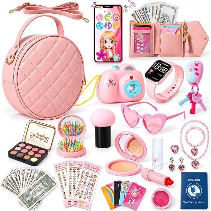 Pink Purse for Little Girls 39Pcs BE96
