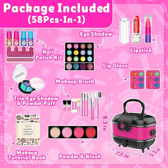 Pink Real Washable Make Up Set BE113 - Image 2