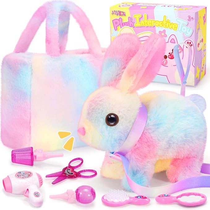 Plush Interactive Bunny Toys for Kids with Tote Bags BE71