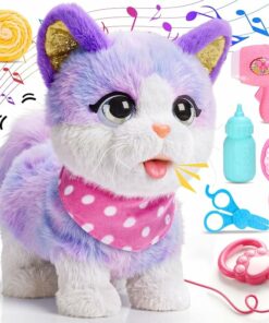 Purple Interactive Walking Cat Toy for Kids BE75