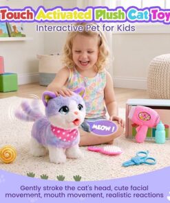 Alternative view of Purple Interactive Walking Cat Toy for Kids BE75