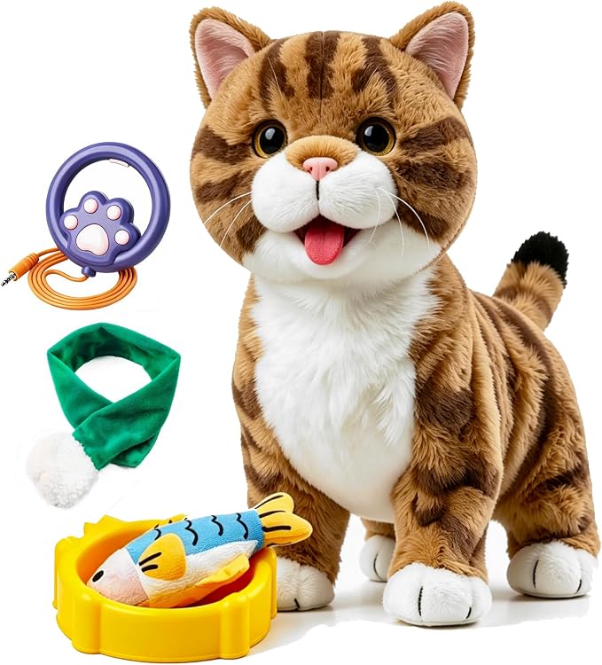 Walking Toy Cat with Remote Control Leash BE79