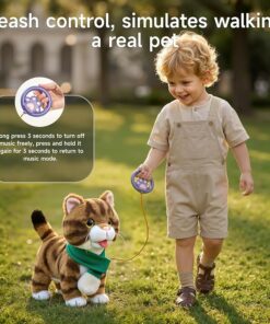 Alternative view of Walking Toy Cat with Remote Control Leash BE79
