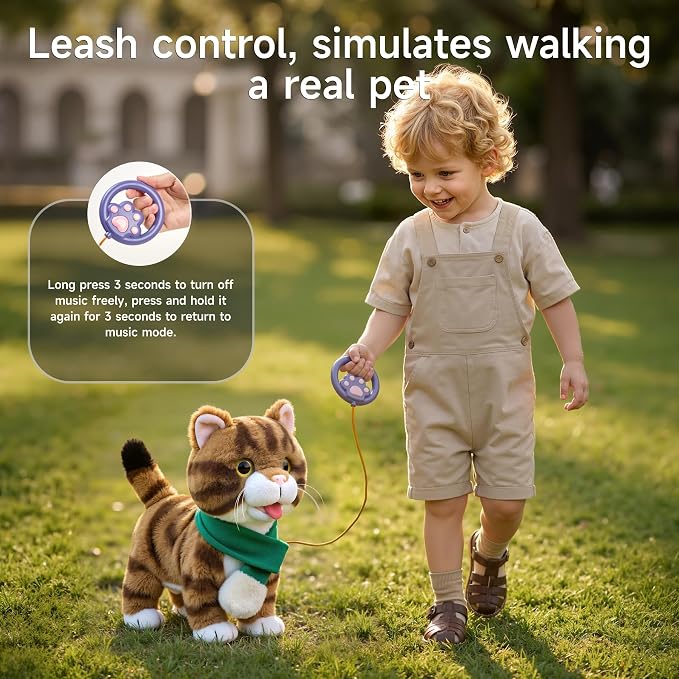 Walking Toy Cat with Remote Control Leash BE79 - Image 2