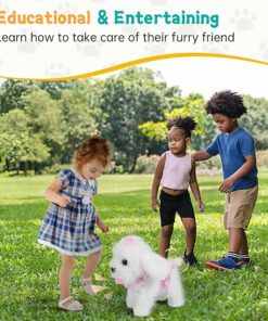 Alternative view of White Walking Plush Puppy Toy BE70